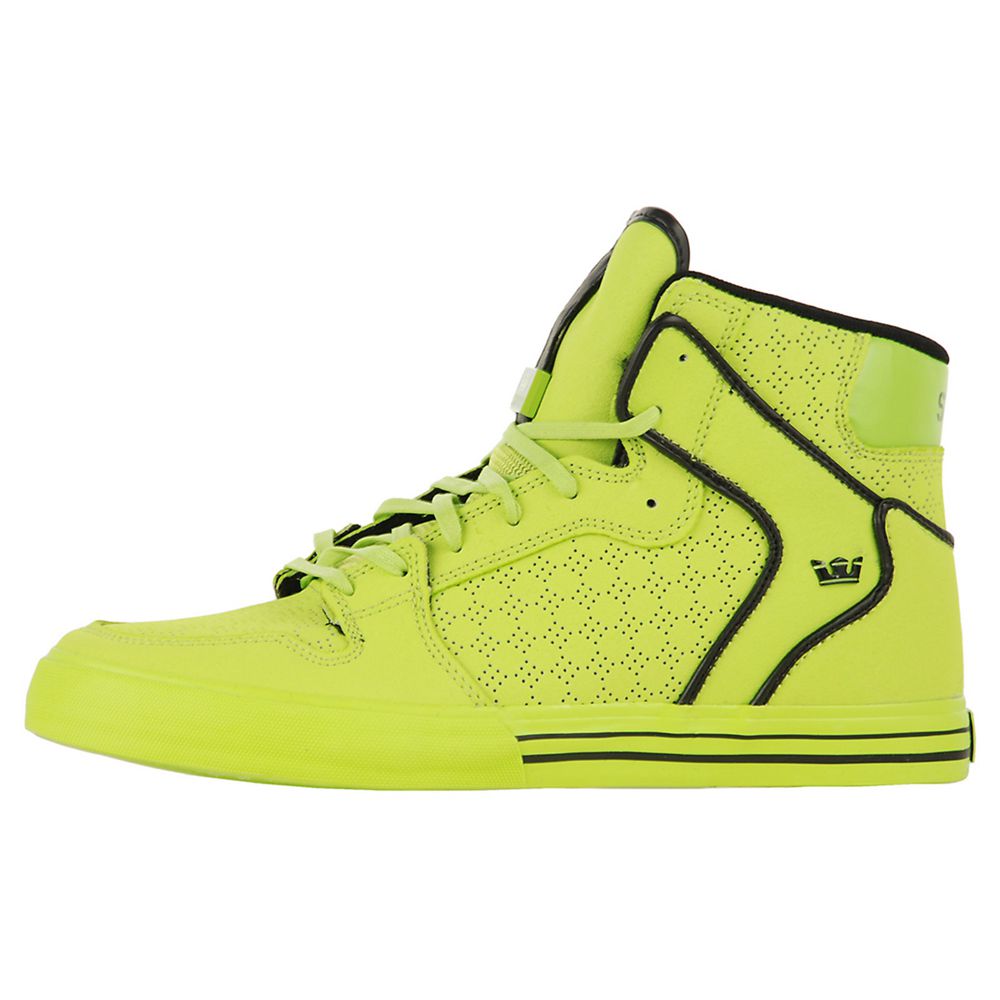 Baskets Montantes Supra Vaider Jaune Tuf Neon Green Femme | TSO-80397407